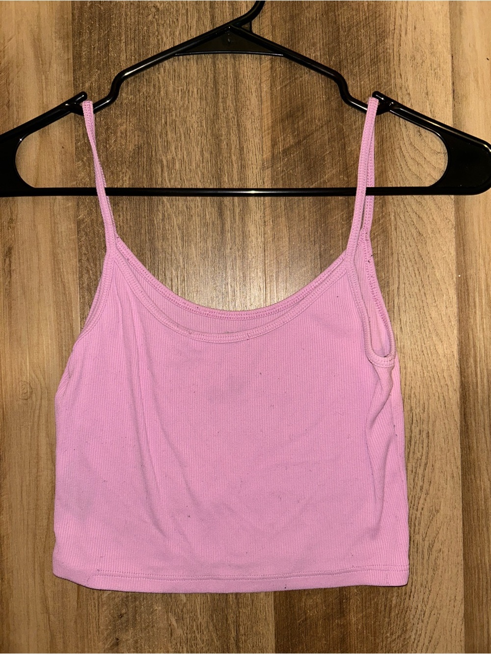 Brandy Melville Light Pink Ribbed Spaghetti Strap Crop